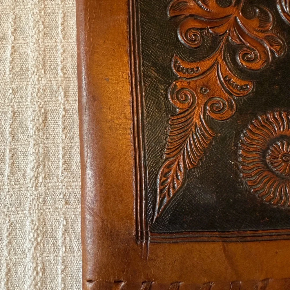 Vintage Embossed Hand Tooled Handmade South American Leather Folio